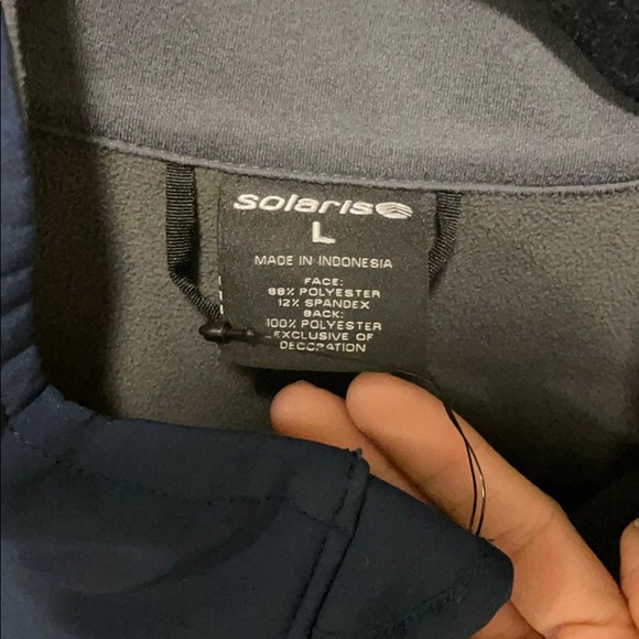 Navy Blue thermal Solaris jacket with pockets - Picture 4 of 9